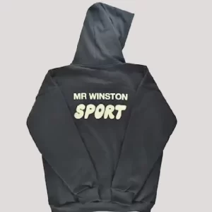 Mr Winston Puff Hoodie Sweatshirt Black Charcoal